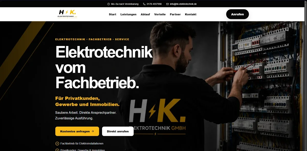 Website von H.K. Elektrotechnik