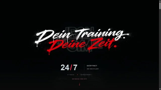 Desktopansicht der Website von Iron Gym Pforzheim