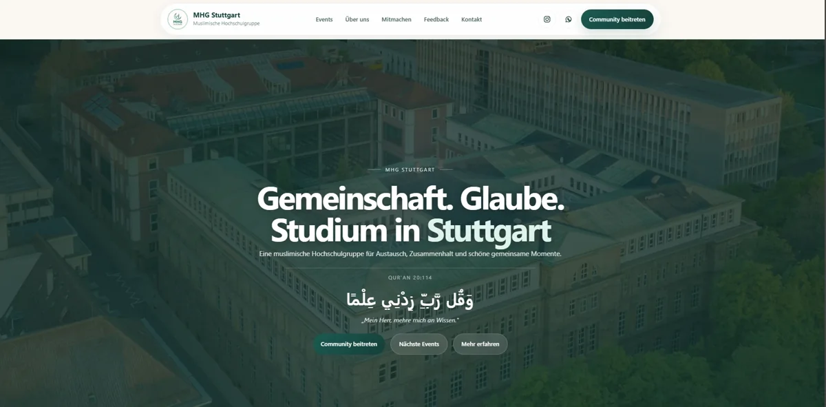 Website von MHG Stuttgart